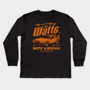 Mcfly And Brown Time Machines Kids Long Sleeve T-Shirt